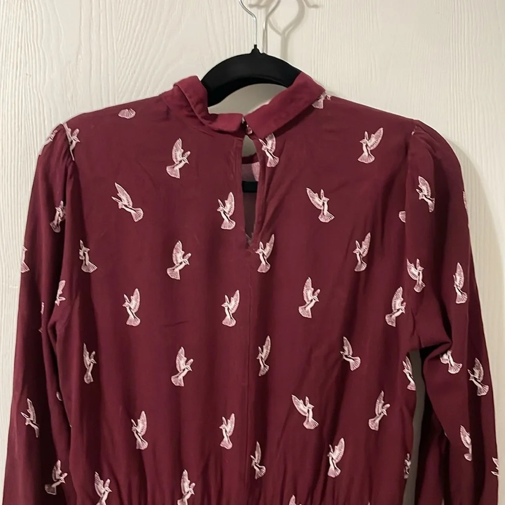 💰Divided midi bird pattern dress size 10 - Picture 6 of 7